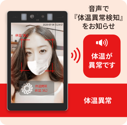 MIDERA EYE音声で体温異常検知をお知らせ